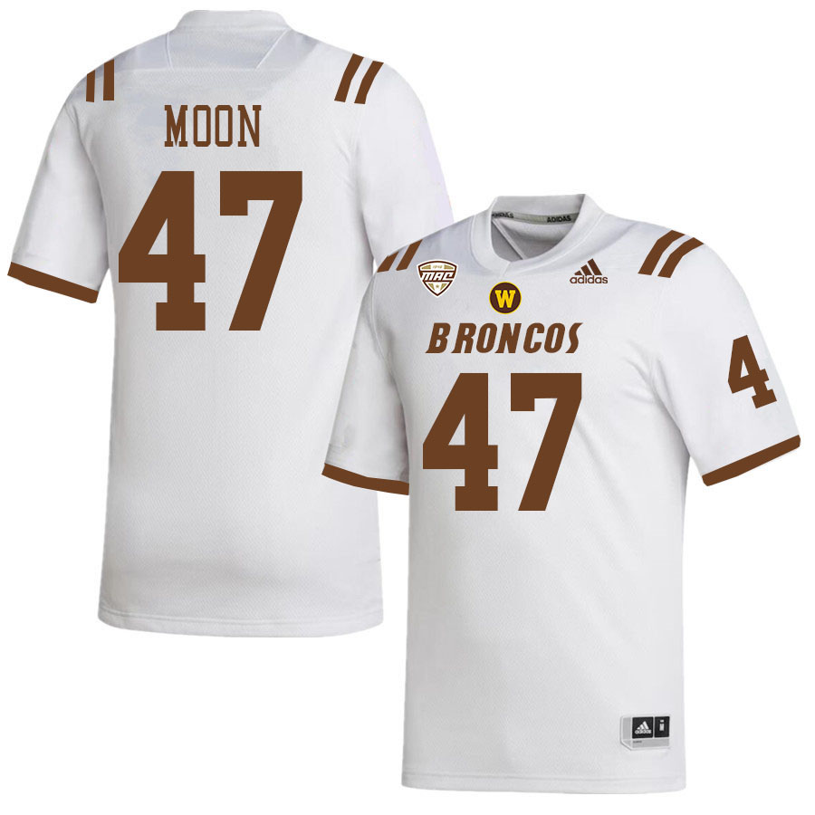 #47 Domanick Moon Western Michigan Broncos College Football Jerseys Stitched-White